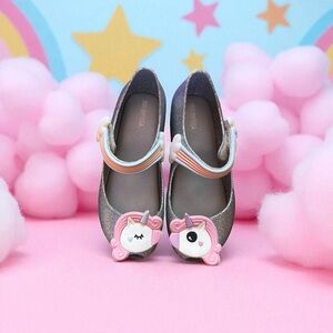 Mini Melissa Unicorn Dress Shoes - Silver and Pink
